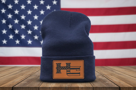 Navy Blue "HC" Patriotic Beanie